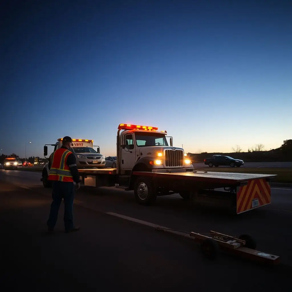 A clean, modern tow truck from DAD'S TOWING SERVICE LLC ready for dispatch in Lakewood.